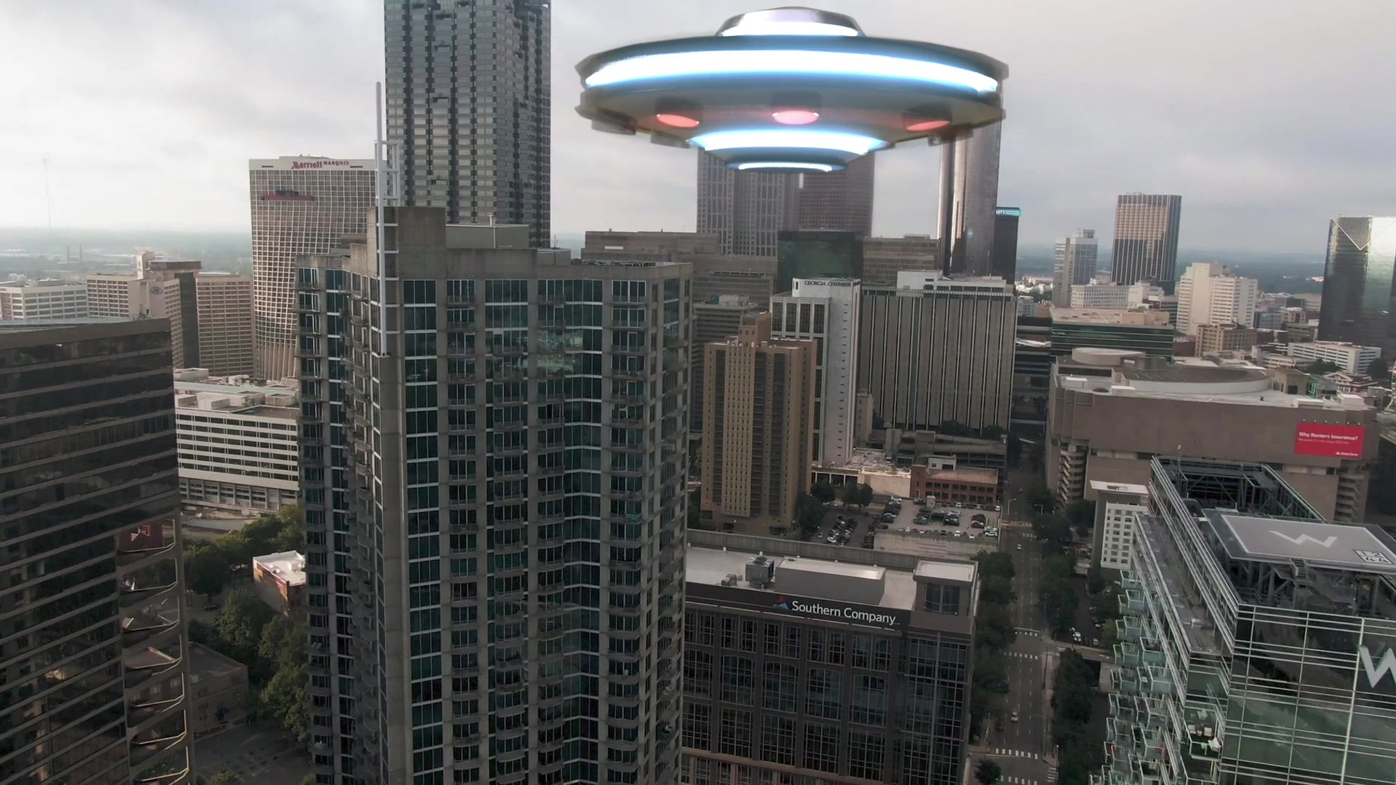 Compositing - UFO over the city